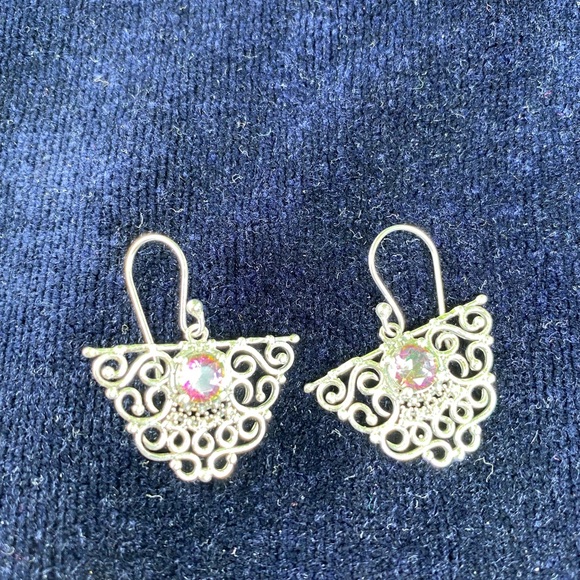 Set of 4 925 sterling silver filigree dangle earrings - Picture 7 of 13